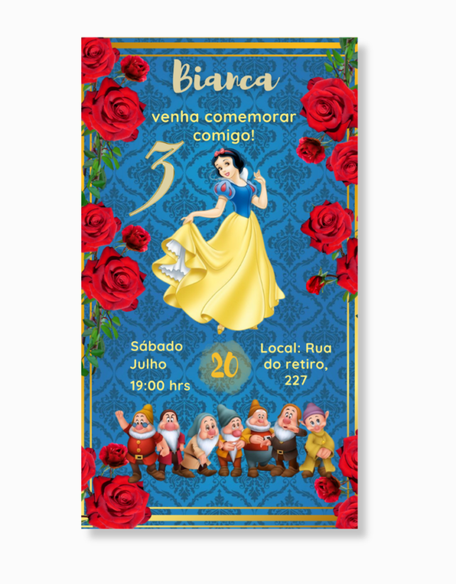 Convite Branca de neve