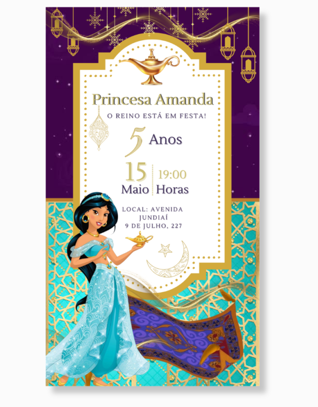 Jasmine Aladdin - Convite estático