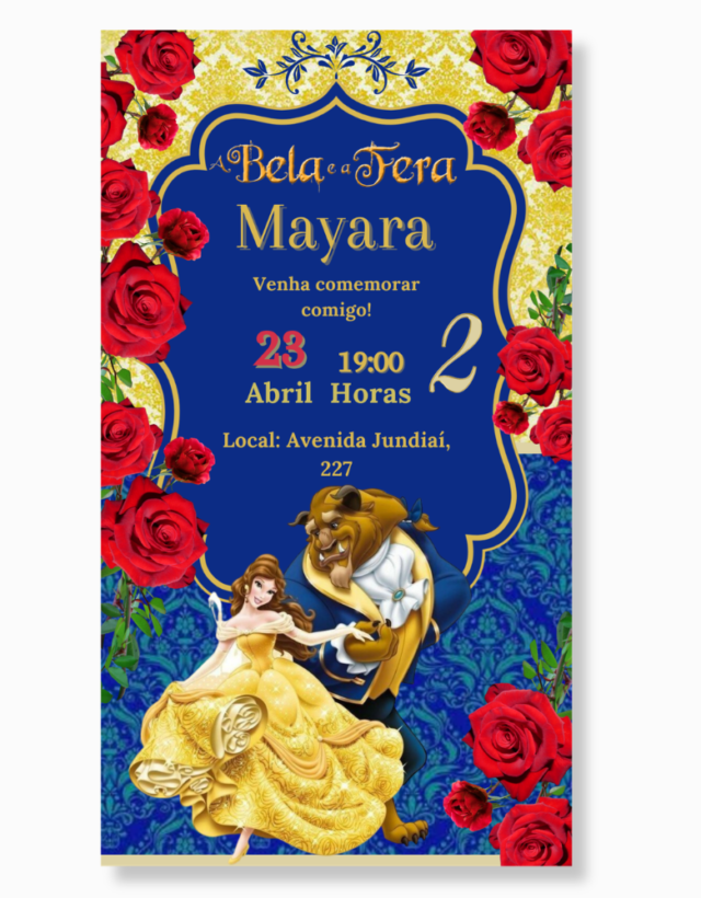 Convite a Bela e a Fera