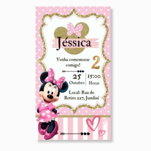 Convite Minnie Rosa